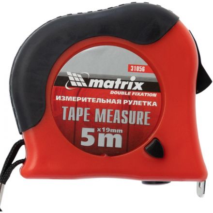 Рулетка Double fixation5 м х 19 мм обрезиненный корпус двойная Matrix,31056 Рулетка Double fixation5 м х 19 мм обрезиненный корпус двойная Matrix,31056