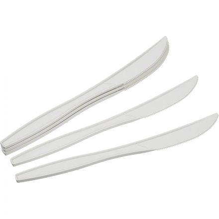 Нож одноразовый 190мм, белый, кукурузный крахмал, 50шт/уп