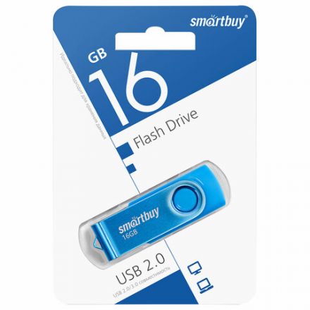 Флеш-диск 16 GB SMARTBUY Twist USB 2.0, синий, SB016GB2TWB Флеш-диск 16 GB SMARTBUY Twist USB 2.0, синий, SB016GB2TWB