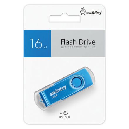 Флеш-диск 16 GB SMARTBUY Twist USB 2.0, синий, SB016GB2TWB Флеш-диск 16 GB SMARTBUY Twist USB 2.0, синий, SB016GB2TWB