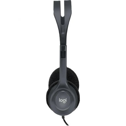 Гарнитура проводная Logitech Headset H111 Stereo grey каб.1.8м (981-000588)