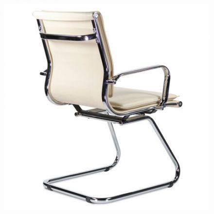 Кресло для приемных и переговорных BRABIX "Kayman CF-102", экокожа, хром, бежевое, 532573 Кресло для приемных и переговорных BRABIX "Kayman CF-102", экокожа, хром, бежевое, 532573