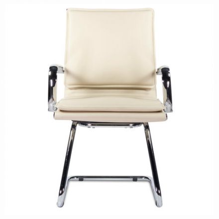 Кресло для приемных и переговорных BRABIX "Kayman CF-102", экокожа, хром, бежевое, 532573 Кресло для приемных и переговорных BRABIX "Kayman CF-102", экокожа, хром, бежевое, 532573