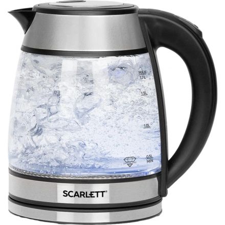 Чайник SCARLETT SC-EK27G54, электрический, 1800Вт, 1.7л, стекло, сталь