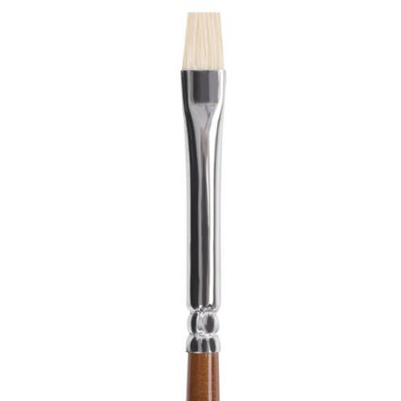 Кисть художественная профессиональная BRAUBERG ART CLASSIC, щетина, плоская, № 4, длинная ручка, 200714 Кисть художественная профессиональная BRAUBERG ART CLASSIC, щетина, плоская, № 4, длинная ручка, 200714
