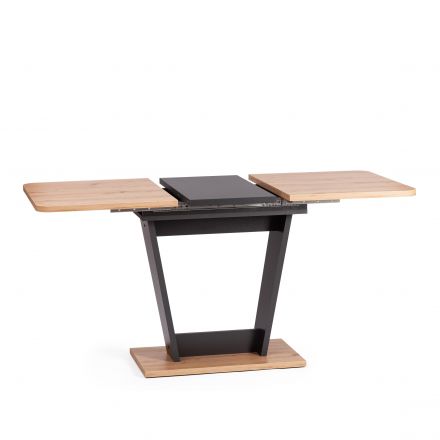 Стол обеденный FOX раздвижной ЛДСП, 68.6x110-145x75 см, Дуб артисан/Графит Стол обеденный FOX раздвижной ЛДСП, 68.6x110-145x75 см, Дуб артисан/Графит