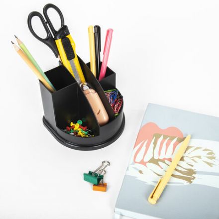 Подставка-органайзер BRAUBERG STYLE, 5 отделений, 132х122х108 мм, черная, 238096 Подставка-органайзер BRAUBERG STYLE, 5 отделений, 132х122х108 мм, черная, 238096