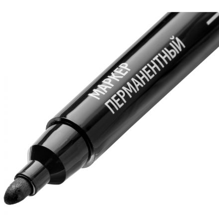 Маркер перманентный Attache, 1-3 мм, черный, с насечками Маркер перманентный Attache, 1-3 мм, черный, с насечками