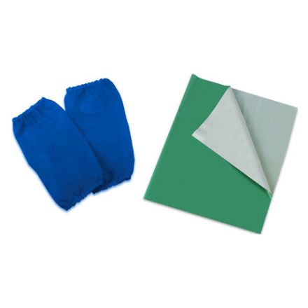 Набор для уроков труда ПИФАГОР: клеёнка ПВХ зеленая, 69х40 см, нарукавники синие, 227058 Набор для уроков труда ПИФАГОР: клеёнка ПВХ зеленая, 69х40 см, нарукавники синие, 227058