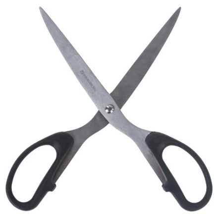 Ножницы BRAUBERG "Classic", 210 мм, чёрные, классической формы, 2-х сторонняя заточка, 230935