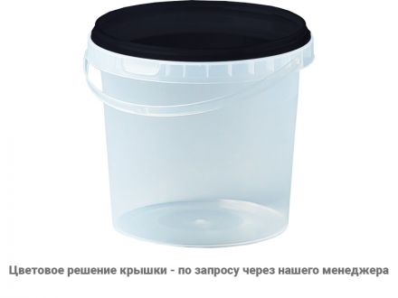 Ведро п/п 1л. с бесцветной крышкой цв. бесцветный