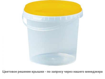Ведро п/п 1л. с бесцветной крышкой цв. бесцветный