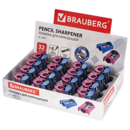 Точилка BRAUBERG "Arc", цинковая, корпус ассорти, 228455 Точилка BRAUBERG "Arc", цинковая, корпус ассорти, 228455