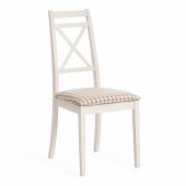 Стул Tetchair Picasso ( PC-SC ), дерево гевея/мдф, 45х53х97см, ivory white (слоновая кость 2-5), ткань: клетка мелкая (S505-18)