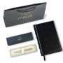 Ручка шариковая PARKER "Jotter Core Stainless Steel CT", ежедневник А5 черный, пакет, 880891