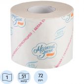 Бумага туалетная 1-сл.Мягкий знак белая с   тисн.51м c28 72рул./уп.