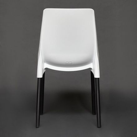 Стул Tetchair GENIUS (mod 75), металл/пластик, 46x56x84cм, белый/черные ножки