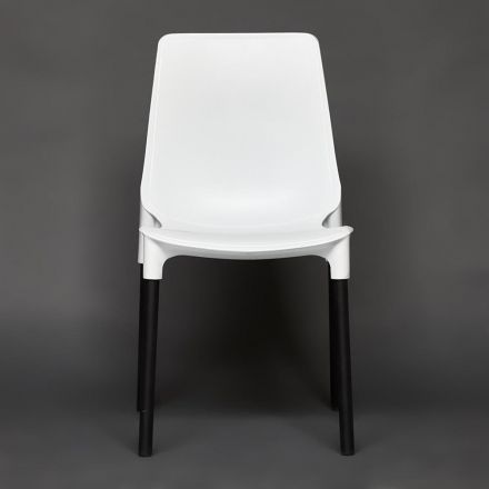 Стул Tetchair GENIUS (mod 75), металл/пластик, 46x56x84cм, белый/черные ножки