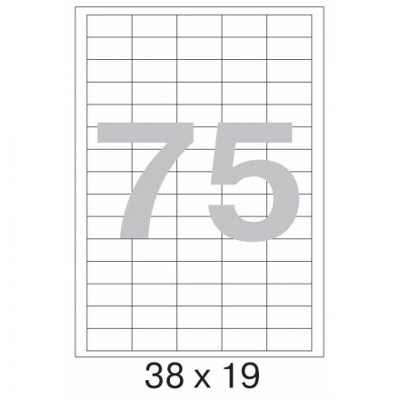 Этикетки самоклеящиеся Promega label (Комус) 38х19 мм 75 штук на листе белые (100 листов в упаковке)