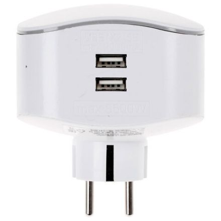 Сетевой разветвитель ЭРА SP-3e 3 розетки + 2 USB, с заземлением, со шторками, 16 А, белый, SP-3e-USB-2A Сетевой разветвитель ЭРА SP-3e 3 розетки + 2 USB, с заземлением, со шторками, 16 А, белый, SP-3e-USB-2A
