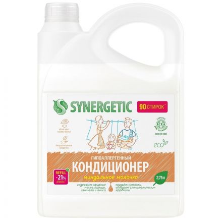 Кондиционер для белья Synergetic Миндальное молочко 2,75л