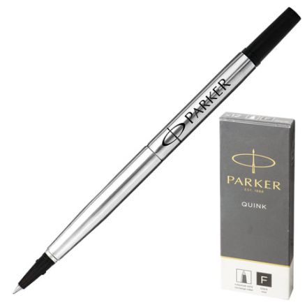 Стержень для ручки-роллера PARKER "Quink RB", металлический 116 мм, линия письма 0,5 мм, черный, 1950277 Стержень для ручки-роллера PARKER "Quink RB", металлический 116 мм, линия письма 0,5 мм, черный, 1950277