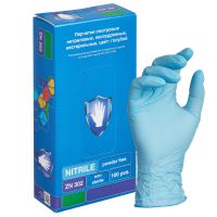 Перчатки нитрил.,нест.,SC, ZN 302,(M),голубые, 3 гр.,50 п/уп
