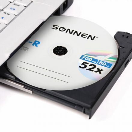 Диск CD-R SONNEN, 700 Mb, 52x, Cake Box (упаковка на шпиле) КОМПЛЕКТ 25 шт., 513531