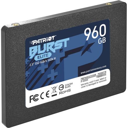 SSD накопитель Patriot Burst Elite 2.5 SATA 960Gb (PBE960GS25SSDR) SSD накопитель Patriot Burst Elite 2.5 SATA 960Gb (PBE960GS25SSDR)