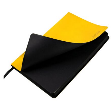 Ежедневник датированный 2026 А5 138x213 мм, BRAUBERG "Metropolis Mix", под кожу, гибкий, желтый, 117441 Ежедневник датированный 2026 А5 138x213 мм, BRAUBERG "Metropolis Mix", под кожу, гибкий, желтый, 117441