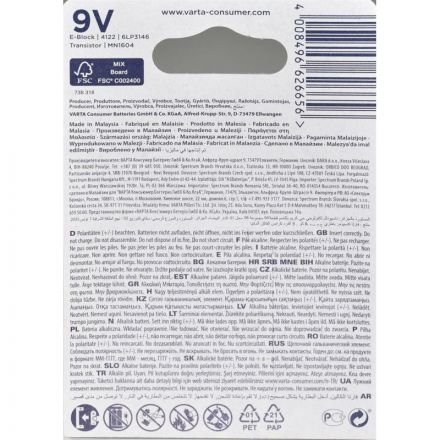 Батарейка Varta ENERGY Крона 6LP3146/6LR61 BL1 Alkaline 9V 4122(4122229411) Батарейка Varta ENERGY Крона 6LP3146/6LR61 BL1 Alkaline 9V 4122(4122229411)