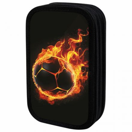 Пенал ЮНЛАНДИЯ, 3 отделения, картон с эффектом soft-touch, 19х11 см, "Fire ball", 273501 Пенал ЮНЛАНДИЯ, 3 отделения, картон с эффектом soft-touch, 19х11 см, "Fire ball", 273501