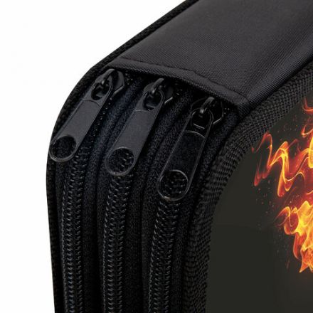 Пенал ЮНЛАНДИЯ, 3 отделения, картон с эффектом soft-touch, 19х11 см, "Fire ball", 273501 Пенал ЮНЛАНДИЯ, 3 отделения, картон с эффектом soft-touch, 19х11 см, "Fire ball", 273501