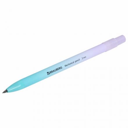 Карандаш механический цанговый 2 мм, BRAUBERG "Grade" PASTEL, HB, встроенная точилка, корпус ассорти, 181961