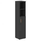 Шкаф колонка с глухой средней дверью и топом FHC 40.6(R) Черный графит/Черный графит 404х429х1983