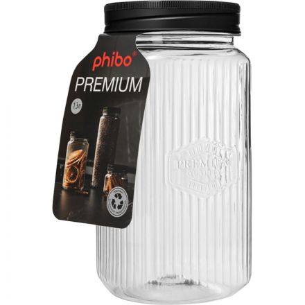 Набор банок квадратных с рельефом PREMIUM 0,6л, 1,3л, 2л(Черный) Набор банок квадратных с рельефом PREMIUM 0,6л, 1,3л, 2л(Черный)