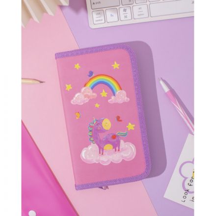 Пенал №1School Волшебный Единорог 1отд., софт тач,190x110 мм,ПКК 03-6
