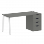 Home Office Стол письменный VR.SP-3-158.4.A Металлик/Белый металл 1580*720*750