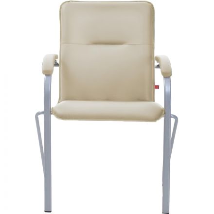 Конференц-кресло FA_SAMBA Silver к/з светло-бежевый DO122/к/з