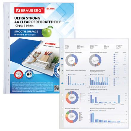 Папки-файлы перфорированные плотные А4 BRAUBERG "ГЛЯНЦЕВЫЕ EXTRA 600" КОМПЛЕКТ 100 шт., ПЛОТНЫЕ, 60 мкм, 229665 Папки-файлы перфорированные плотные А4 BRAUBERG "ГЛЯНЦЕВЫЕ EXTRA 600" КОМПЛЕКТ 100 шт., ПЛОТНЫЕ, 60 мкм, 229665