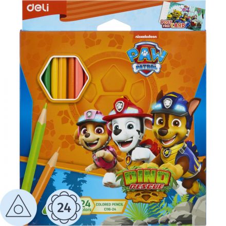 Карандаши цветные Deli Paw Patrol трехгран,заточен,24цв/наб,картон EC116-24 Карандаши цветные Deli Paw Patrol трехгран,заточен,24цв/наб,картон EC116-24