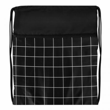 Мешок для обуви BRAUBERG БОЛЬШОЙ, с ручкой, карман на молнии, сетка, 49х41 см, "Checkered", 272404