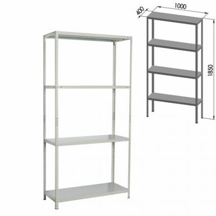 Стеллаж металлический BRABIX "MS KD-180/40-4", 1800х1000х400 мм, 4 полки, сборная стойка, 291115, S240BR144402 Стеллаж металлический BRABIX "MS KD-180/40-4", 1800х1000х400 мм, 4 полки, сборная стойка, 291115, S240BR144402