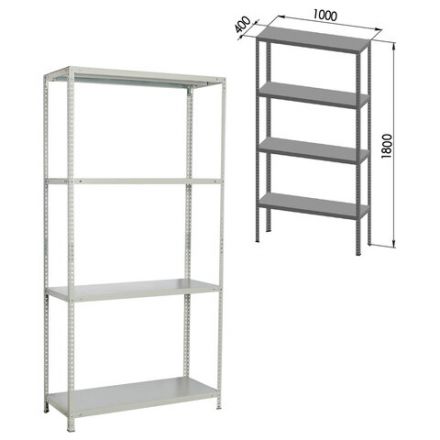 Стеллаж металлический BRABIX "MS KD-180/40-4", 1800х1000х400 мм, 4 полки, сборная стойка, 291115, S240BR144402 Стеллаж металлический BRABIX "MS KD-180/40-4", 1800х1000х400 мм, 4 полки, сборная стойка, 291115, S240BR144402