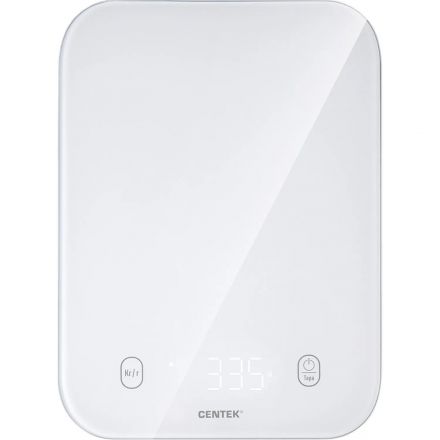 Весы Centek CT-2480 LED WHITE, кухонные, сенсор, 150х15х205мм, max 5кг Весы Centek CT-2480 LED WHITE, кухонные, сенсор, 150х15х205мм, max 5кг
