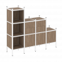 Loft Прямой стеллаж наборный VR.L-17 Дуб аризона/Белый металл 1278*446*1458