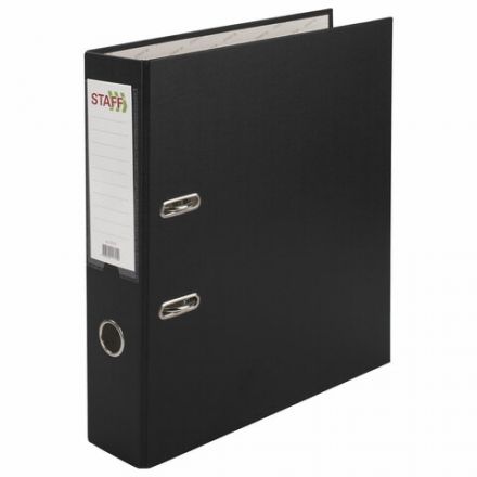 Папка-регистратор STAFF "Manager" с покрытием из ПВХ, 70 мм, без уголка, черная, 225187 Папка-регистратор STAFF "Manager" с покрытием из ПВХ, 70 мм, без уголка, черная, 225187