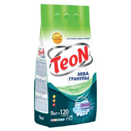 Стиральный порошок для всех типов стирки 9 кг TEON Color&White, бесфосфатный, 650