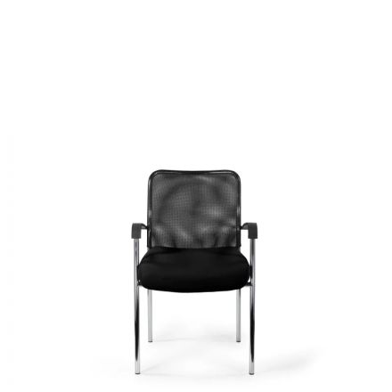 Стул UP_Echair Афродита Люкс каркас хром сетка/ткань черный