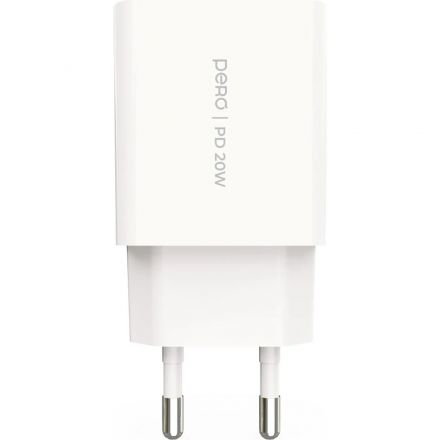 Зарядное устройство сетевое PERO TC33 USB-C, PD 3.0, 20W белый